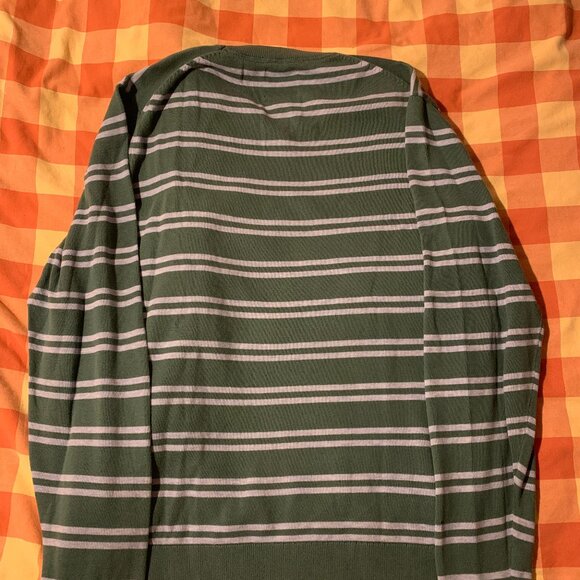 Mens Large Vintage Green Striped Abercrombie & Fitch Sweater - Picture 4 of 6